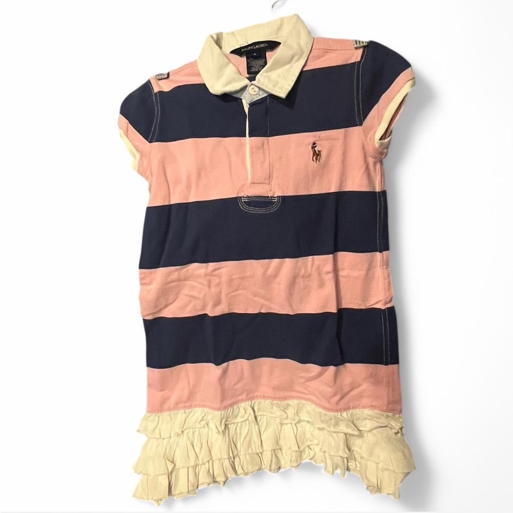 **SOLD**Ralph Lauren Kids Striped Polo Dress - Pink and Navy 6yr